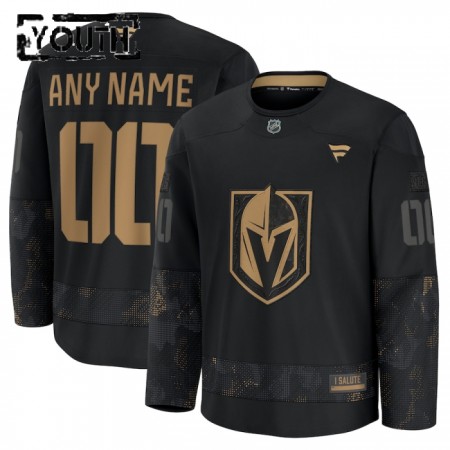 Vegas Golden Knights Fanatics Military Appreciation Practice Custom 2024-25 Schwarz Trikot - Kinder